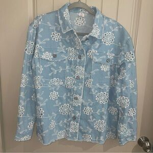 Embroidered Light Blue Jean Jacket